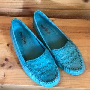 Minnetonka teal loafers | 6.5